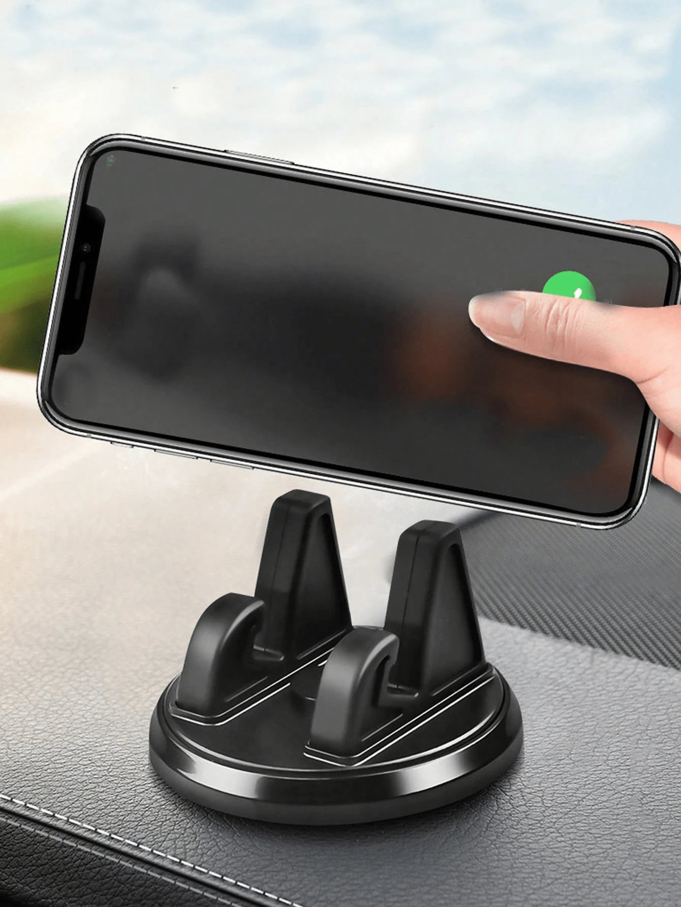360° Rotatable Car Dashboard Phone Holder, Multifunctional Disc-Type Phone Mount, Adhesive Navigation Bracket, Rotatable ABS Instrument Panel Stand