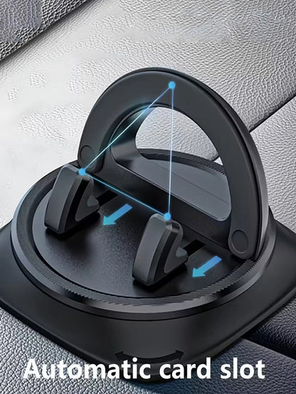 360° Rotatable Car Dashboard Phone Holder, Multifunctional Disc-Type Phone Mount, Adhesive Navigation Bracket, Rotatable ABS Instrument Panel Stand