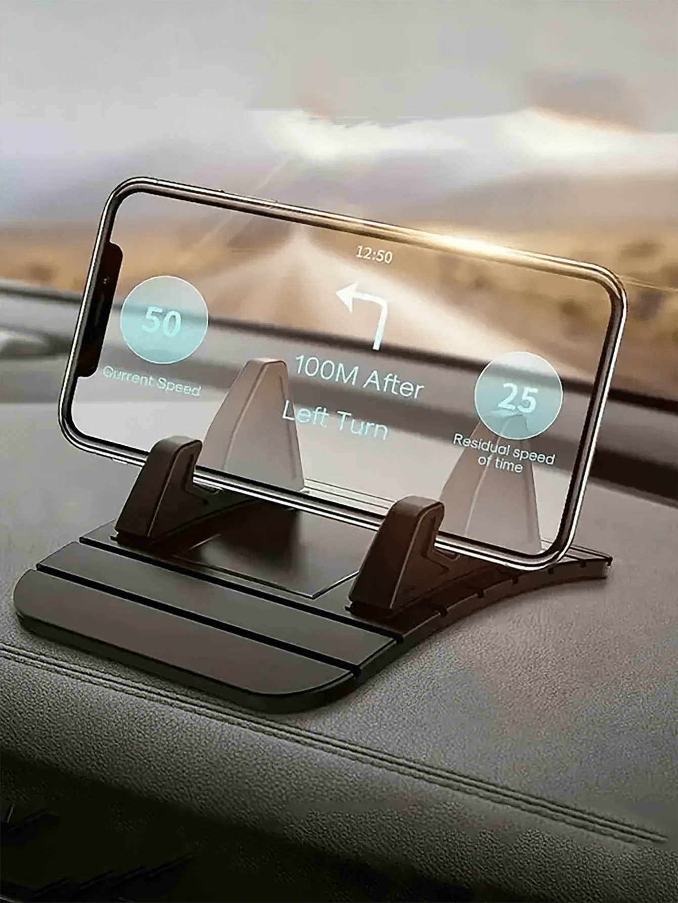 360° Rotatable Car Dashboard Phone Holder, Multifunctional Disc-Type Phone Mount, Adhesive Navigation Bracket, Rotatable ABS Instrument Panel Stand