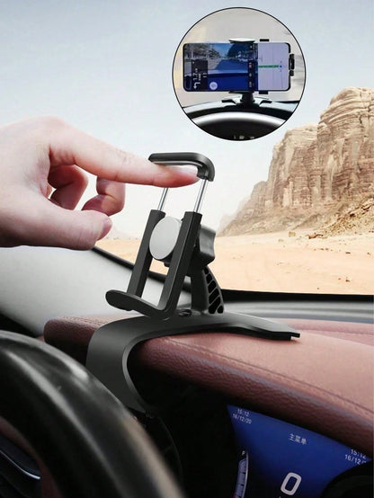 360° Rotatable Car Phone Holder- Universal Clip-On Bracket, Suitable For Dashboard And Air Vent, Adjustable Clamping Force, One-Handed Operation- Fits All Smartphones, Car Navigation Clip-On Phone H