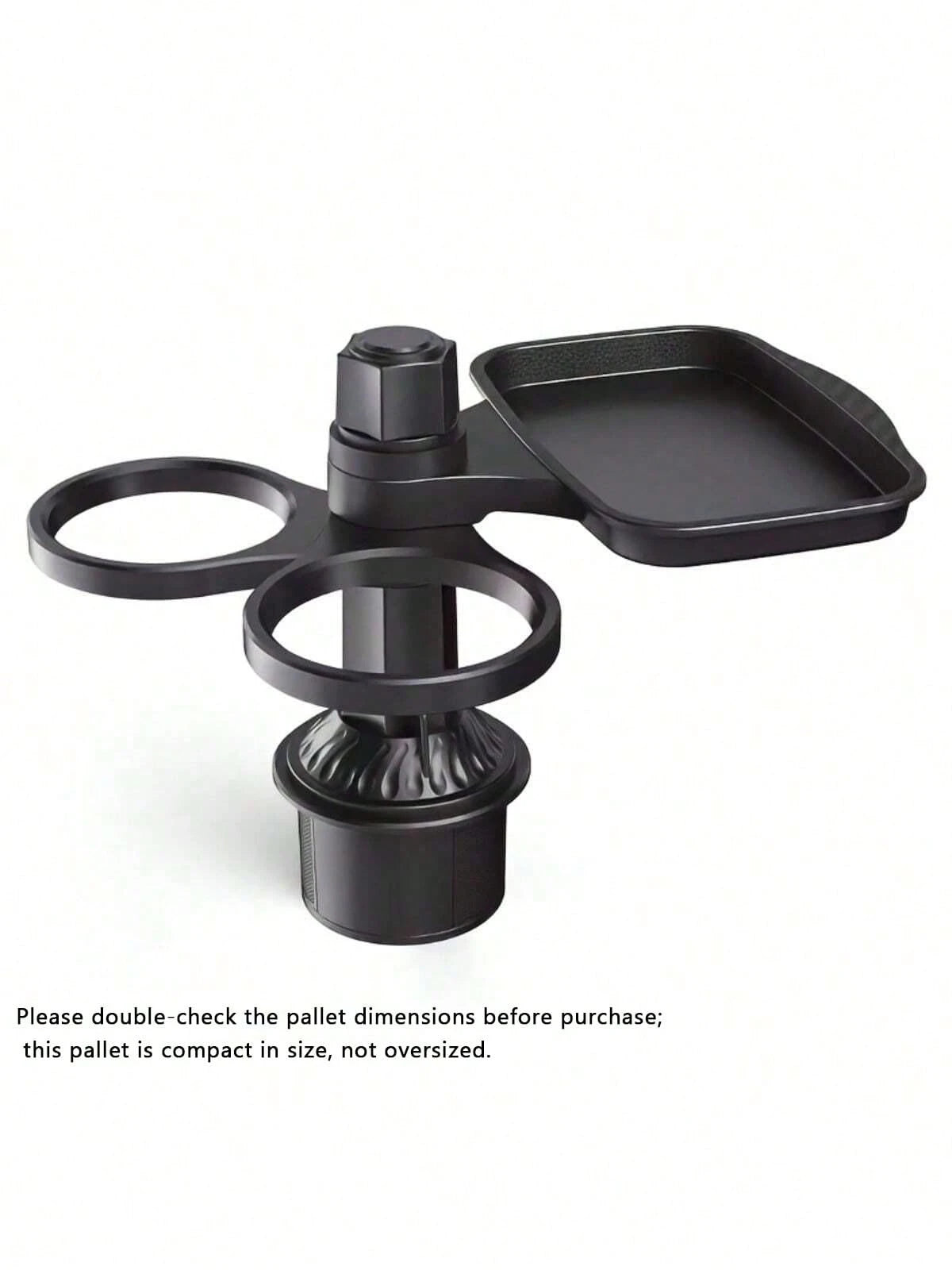 360° Rotating Car Tray, Suitable For Placing Small Items, ABS Multi-Function Car Cup Holder With Detachable Tray, Adjustable Base, Dual Cup Holder, Car Interior Accessory, Suitable For Dining And Drin