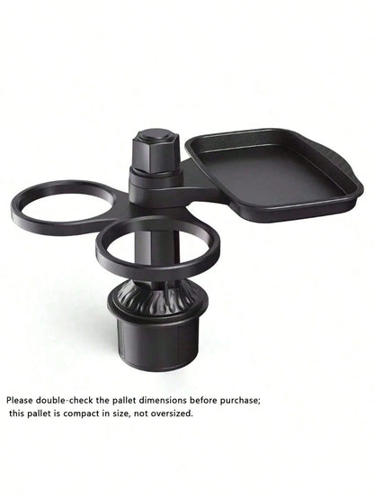 360° Rotating Car Tray, Suitable For Placing Small Items, ABS Multi-Function Car Cup Holder With Detachable Tray, Adjustable Base, Dual Cup Holder, Car Interior Accessory, Suitable For Dining And Drin