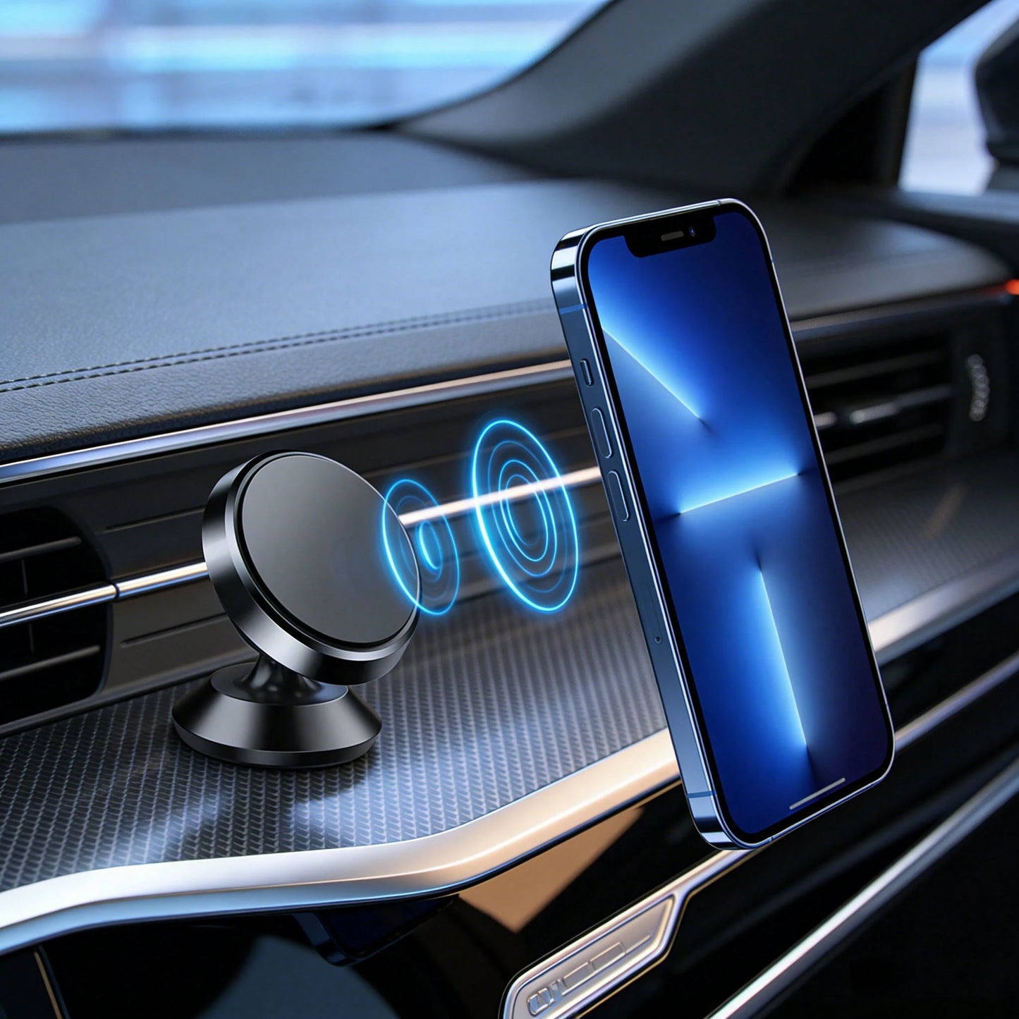 360° Rotating Magnetic Car Phone Holder, Adhesive Dashboard Phone Mount, Strong Magnetic Phone Stand For Navigation And Desk Use