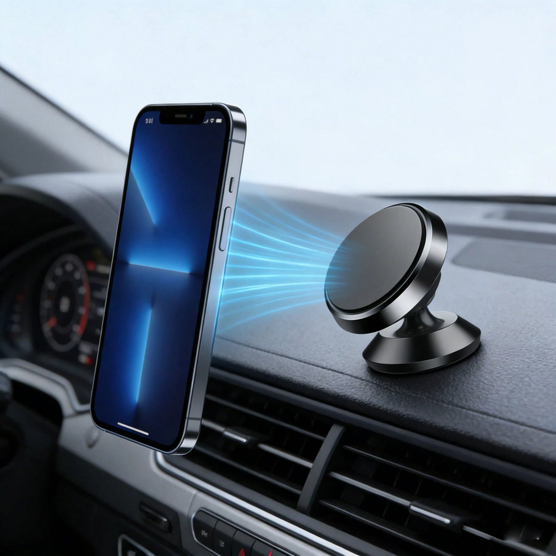 360° Rotating Magnetic Car Phone Holder, Adhesive Dashboard Phone Mount, Strong Magnetic Phone Stand For Navigation And Desk Use