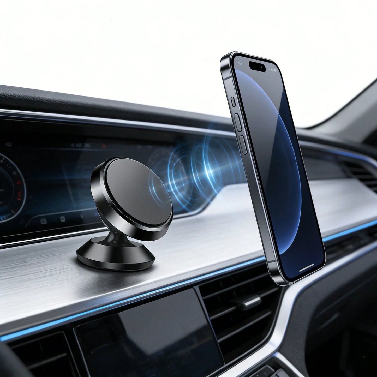 360° Rotating Magnetic Car Phone Holder, Adhesive Dashboard Phone Mount, Strong Magnetic Phone Stand For Navigation And Desk Use