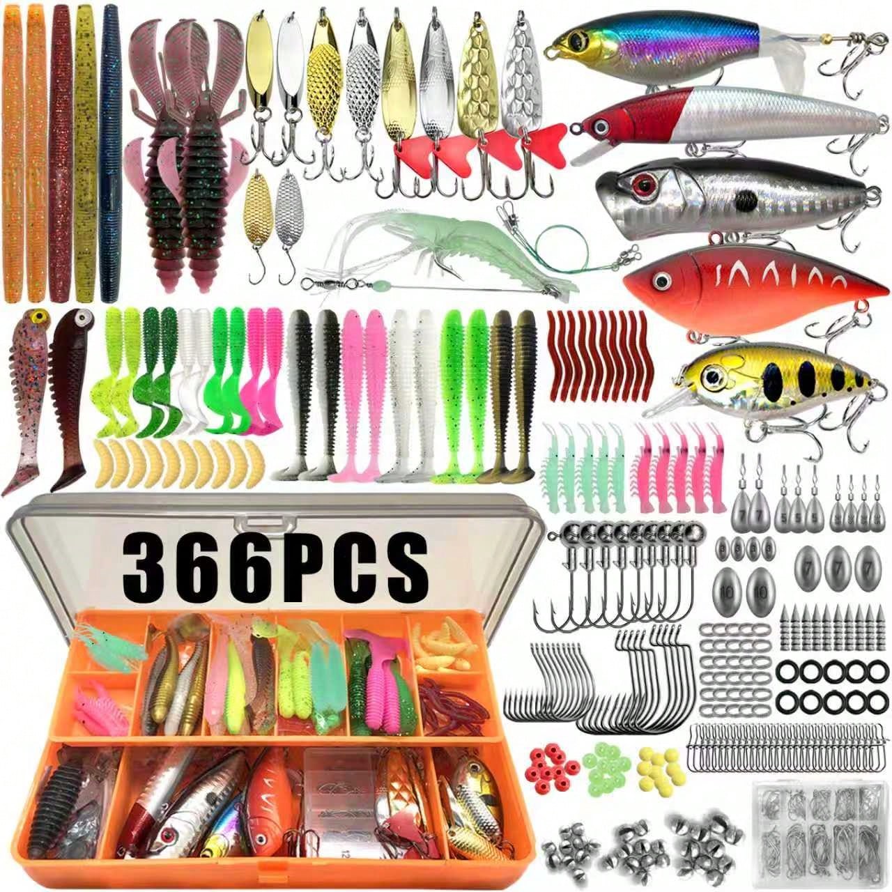366/149/136/88/86pcs Trout/Perch/Bass Multi-Bait Fishing Tackle Set, Multi-Layer Fishing Gear Professional Equipment Tackle Box, Suitable For All Water Layers, Can Be Used In Freshwater And Saltwater.