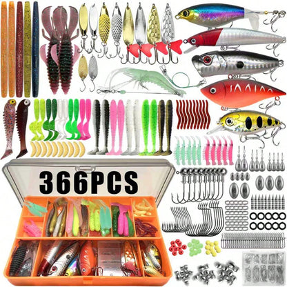 366/149/136/88/86pcs Trout/Perch/Bass Multi-Bait Fishing Tackle Set, Multi-Layer Fishing Gear Professional Equipment Tackle Box, Suitable For All Water Layers, Can Be Used In Freshwater And Saltwater.