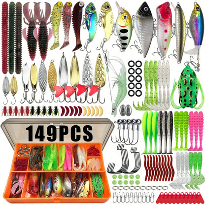 366/149/136/88/86pcs Trout/Perch/Bass Multi-Bait Fishing Tackle Set, Multi-Layer Fishing Gear Professional Equipment Tackle Box, Suitable For All Water Layers, Can Be Used In Freshwater And Saltwater.