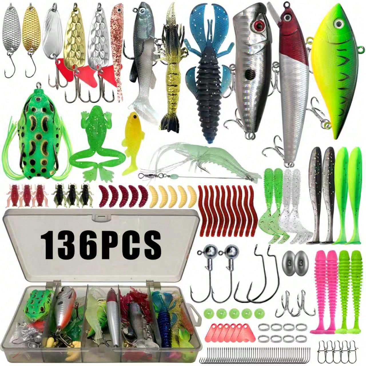 366/149/136/88/86pcs Trout/Perch/Bass Multi-Bait Fishing Tackle Set, Multi-Layer Fishing Gear Professional Equipment Tackle Box, Suitable For All Water Layers, Can Be Used In Freshwater And Saltwater.