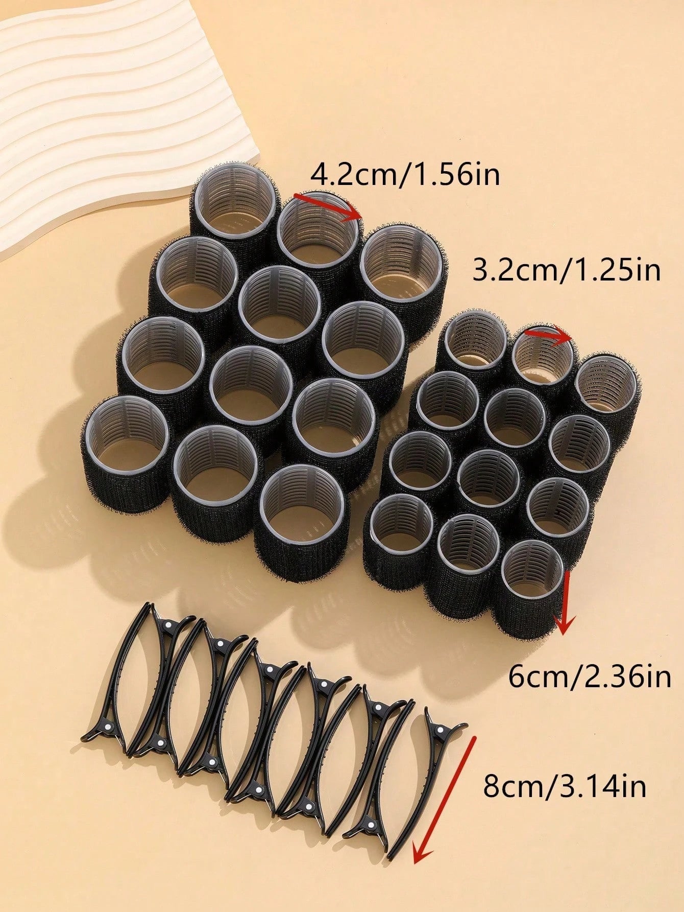 36pcs/Set Self-Grip Rollers Kit With 24Rollers And 12Clips, Salon Quality Curlers For Diy Hairstyling, Heatless Rollers, Effortless Style