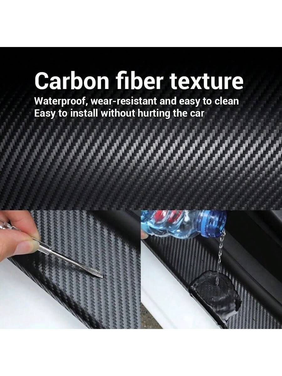 3D Anti Scratch Car Door Sill Protector Sticker Nano Carbon Fiber DIY Paste Protector Strip Auto Side Mirror Protection Tape Film