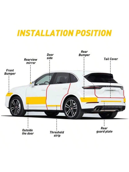 3D Anti Scratch Car Door Sill Protector Sticker Nano Carbon Fiber DIY Paste Protector Strip Auto Side Mirror Protection Tape Film