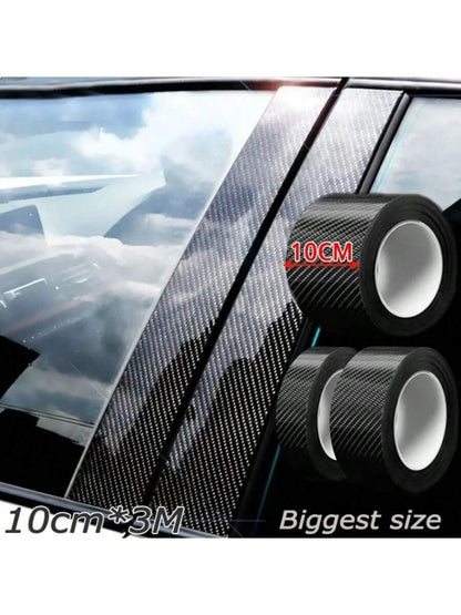 3D Anti Scratch Car Door Sill Protector Sticker Nano Carbon Fiber DIY Paste Protector Strip Auto Side Mirror Protection Tape Film