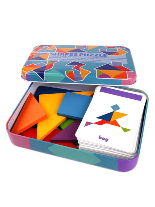 3D Wooden Animal Pattern Puzzle Colorful Tangram Toys, Montessori Early Education Classification Game Toys, Children's Gift, Learning Supplies