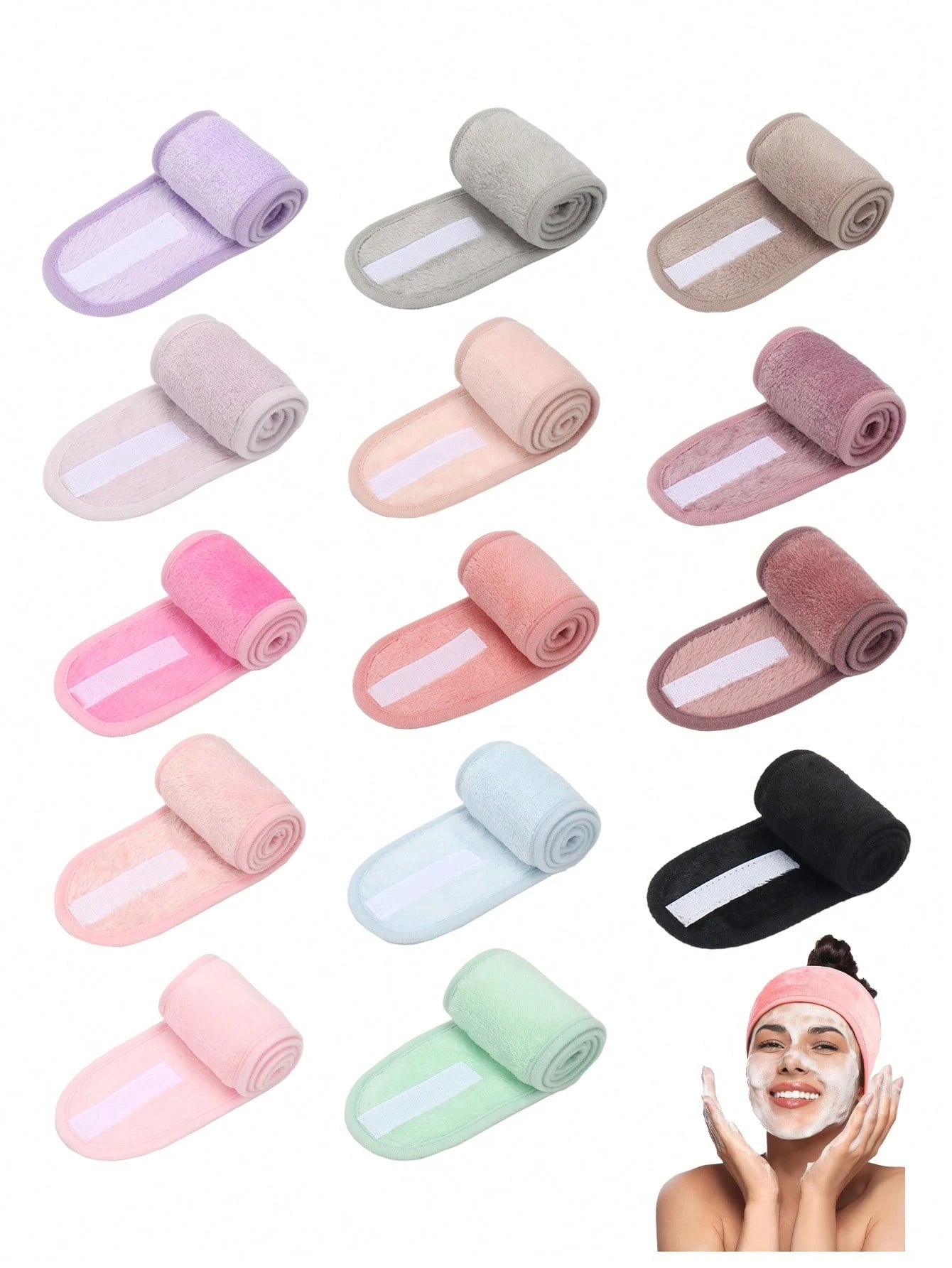 3Pcs Adjustable Women's Spa Facial Headband, Shower & Makeup Hair Tie Suitable For Washing Face, Soft Towel & Hair Styling Accessory Accessories,Skincare Headband,Beauty,Skin Care Products,Spa,Self Ca