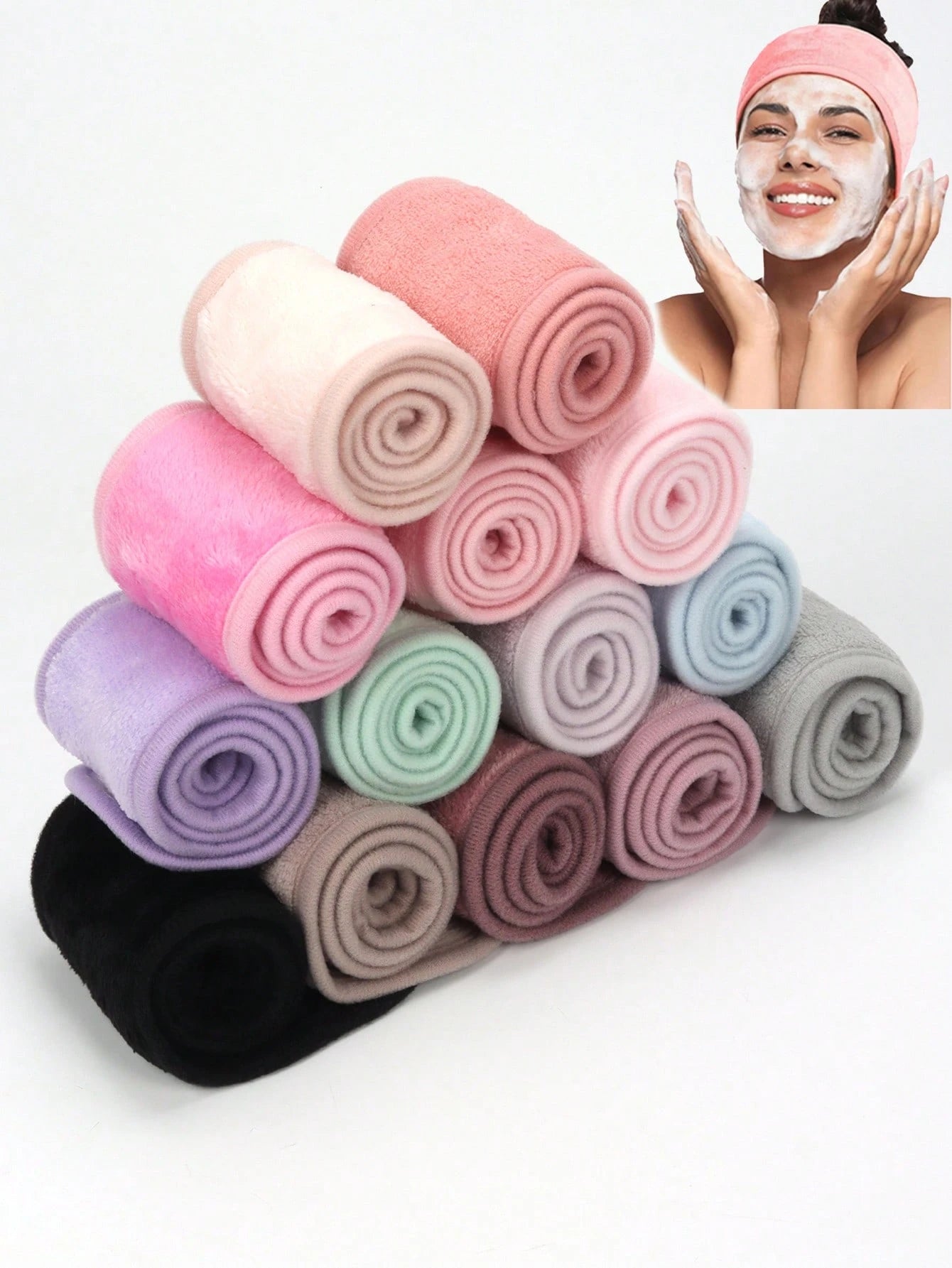 3Pcs Adjustable Women's Spa Facial Headband, Shower & Makeup Hair Tie Suitable For Washing Face, Soft Towel & Hair Styling Accessory Accessories,Skincare Headband,Beauty,Skin Care Products,Spa,Self Ca