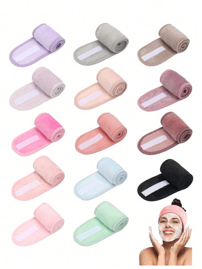 3Pcs Adjustable Women's Spa Facial Headband, Shower & Makeup Hair Tie Suitable For Washing Face, Soft Towel & Hair Styling Accessory Accessories,Skincare Headband,Beauty,Skin Care Products,Spa,Self Ca