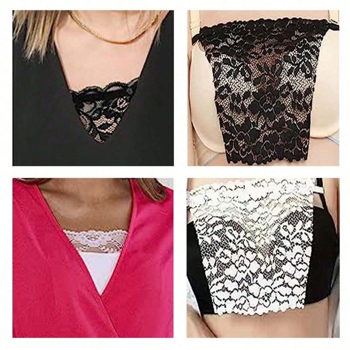 3pcs Elegant Floral Anti-Glare Bra Pads- Fashionable Comfortable Padded Liners, Lace Knit Lining, Random Color