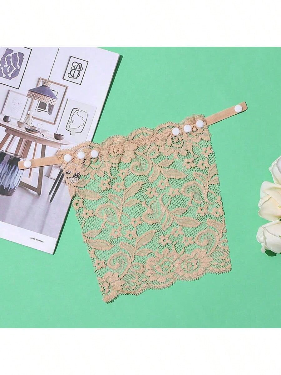 3pcs Elegant Floral Anti-Glare Bra Pads- Fashionable Comfortable Padded Liners, Lace Knit Lining, Random Color
