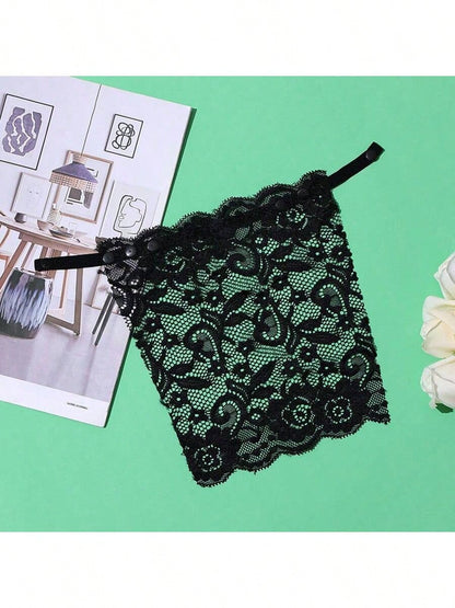 3pcs Elegant Floral Anti-Glare Bra Pads- Fashionable Comfortable Padded Liners, Lace Knit Lining, Random Color