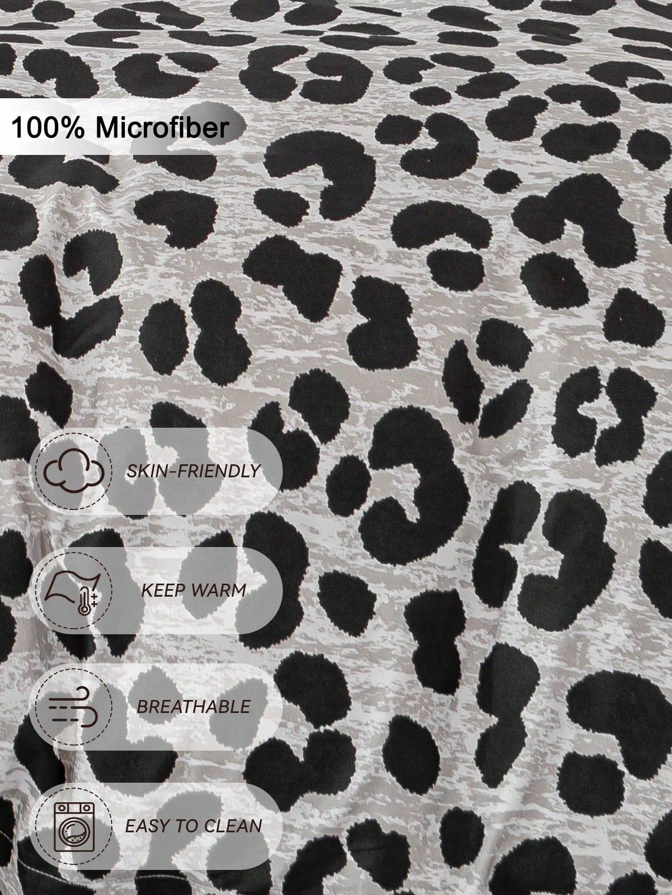 3pcs Fashion Leopard Printed Cover Set,Soft And Breathable,All-Season Universal Bedding. Machine Washable,Cute Room Decor Aesthetic,Easy-Care Bedding Set Suitable For King/Queen/Full/Twin Sizes. Vaca