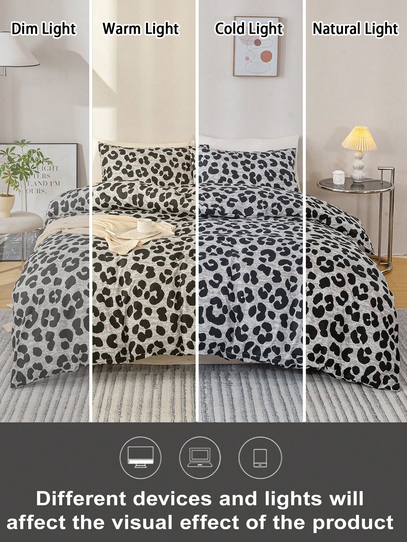 3pcs Fashion Leopard Printed Cover Set,Soft And Breathable,All-Season Universal Bedding. Machine Washable,Cute Room Decor Aesthetic,Easy-Care Bedding Set Suitable For King/Queen/Full/Twin Sizes. Vaca