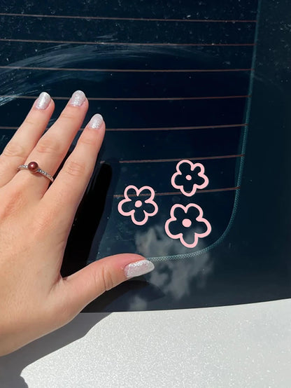 3pcs Flower Pattern Waterproof Car Sticker