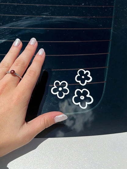 3pcs Flower Pattern Waterproof Car Sticker