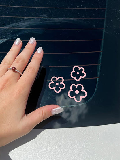 3pcs Flower Pattern Waterproof Car Sticker
