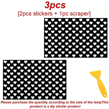 3pcs Heart-Shaped Brake Light Stickers, Cute Honeycomb Design Car Decals, Suitable For Couples, Universal DIY Car Accessories