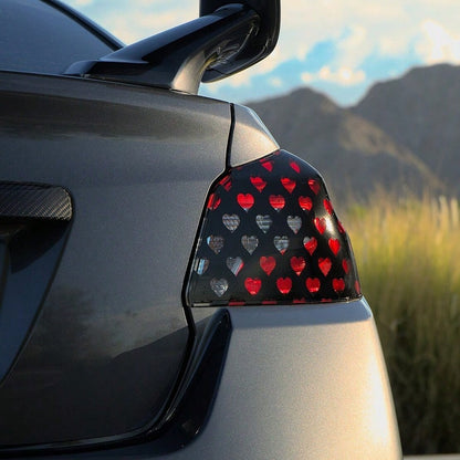 3pcs Heart-Shaped Brake Light Stickers, Cute Honeycomb Design Car Decals, Suitable For Couples, Universal DIY Car Accessories