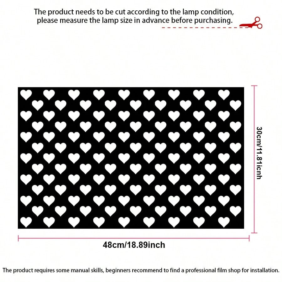 3pcs Heart-Shaped Brake Light Stickers, Cute Honeycomb Design Car Decals, Suitable For Couples, Universal DIY Car Accessories