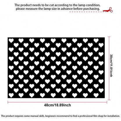 3pcs Heart-Shaped Brake Light Stickers, Cute Honeycomb Design Car Decals, Suitable For Couples, Universal DIY Car Accessories