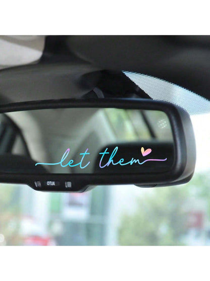 3pcs Let Them Mental Health Awareness Rearview Mirror Sticker Self Love Car Decal Motivational Decal Rearview Mirror Decal Mindfulness Decal Car Accessories