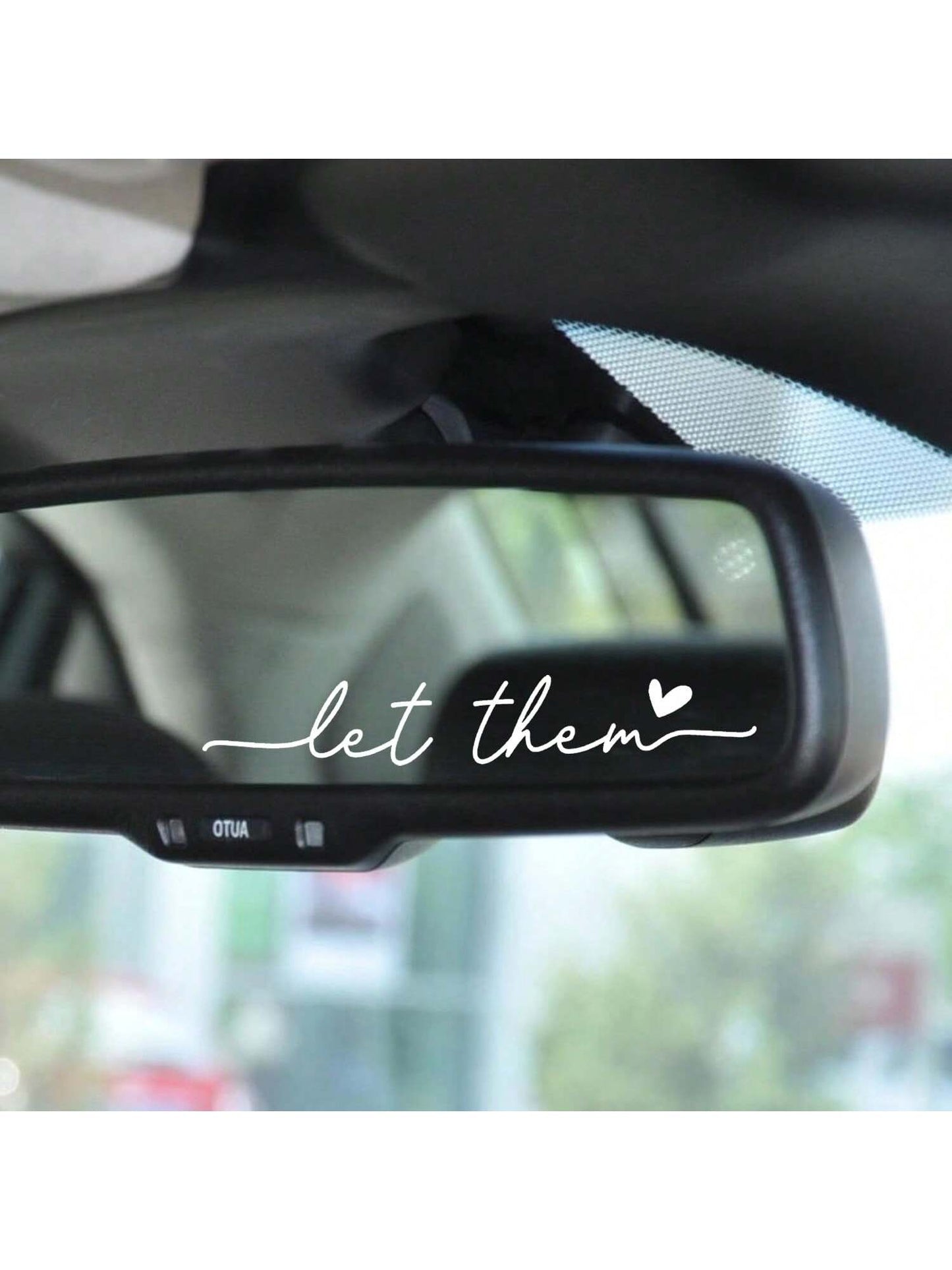 3pcs Let Them Mental Health Awareness Rearview Mirror Sticker Self Love Car Decal Motivational Decal Rearview Mirror Decal Mindfulness Decal Car Accessories