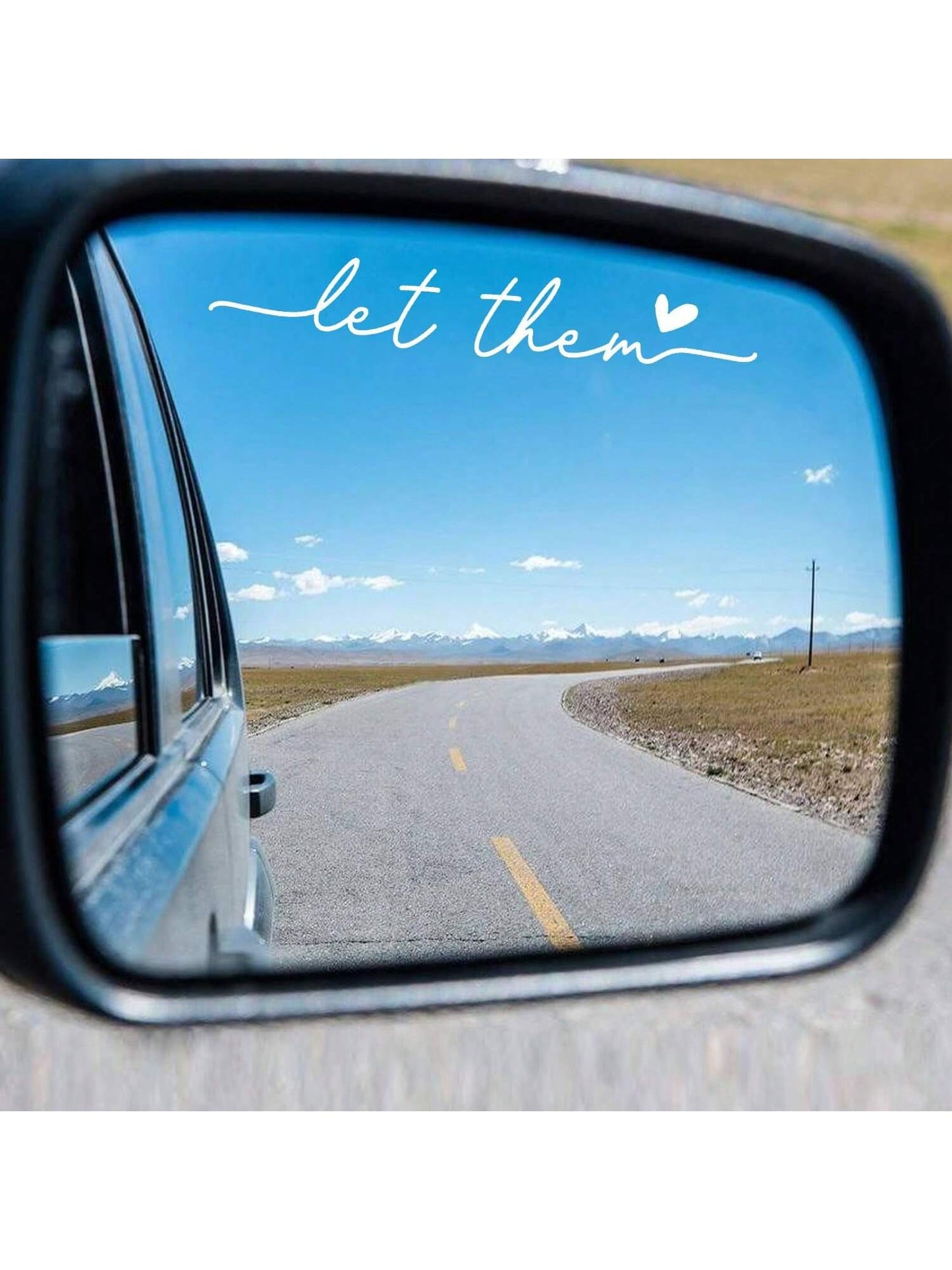 3pcs Let Them Mental Health Awareness Rearview Mirror Sticker Self Love Car Decal Motivational Decal Rearview Mirror Decal Mindfulness Decal Car Accessories