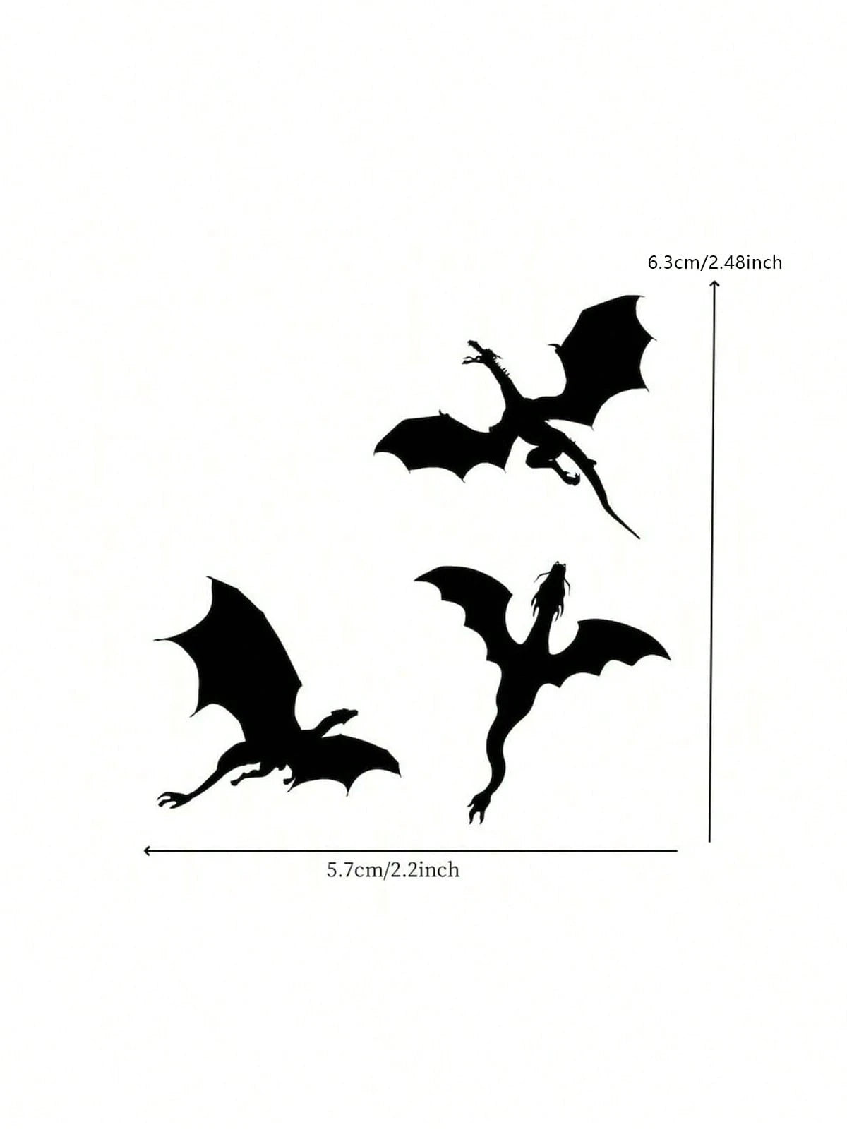 3pcs Mini Dragon Rearview Mirror Vinyl Stickers, Halloween Car Decals, Waterproof Stickers Suitable For Car, Laptop And Glass Surfaces