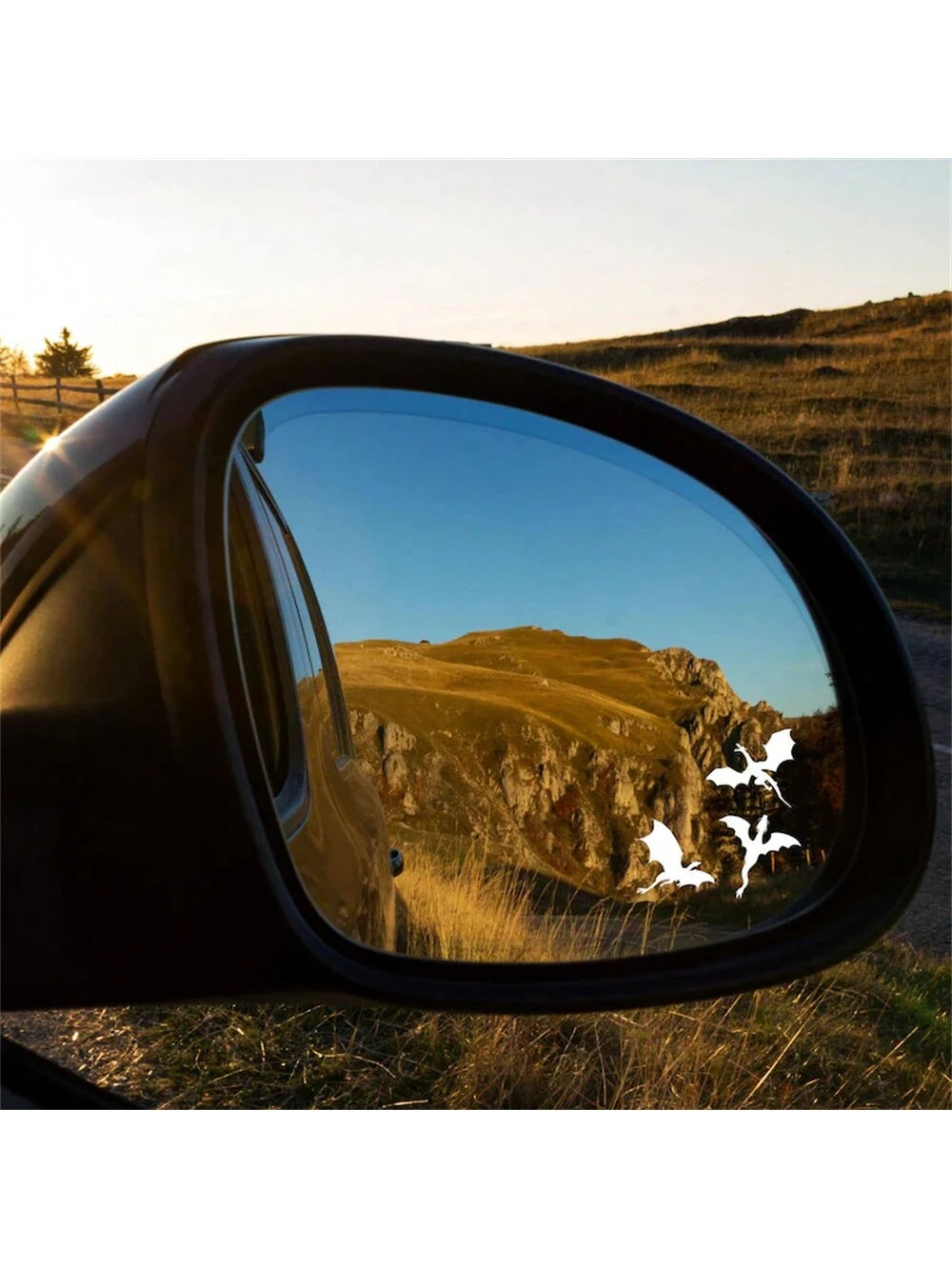 3pcs Mini Dragon Rearview Mirror Vinyl Stickers, Halloween Car Decals, Waterproof Stickers Suitable For Car, Laptop And Glass Surfaces