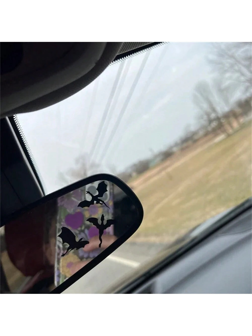 3pcs Mini Dragon Rearview Mirror Vinyl Stickers, Halloween Car Decals, Waterproof Stickers Suitable For Car, Laptop And Glass Surfaces