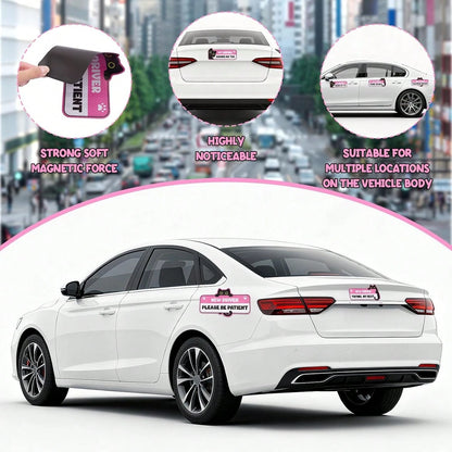 3Pcs New Driver Magnet For Car, Cute Black Cat Student Driver Magnet Sticker For Car, Please Be Patient Keep Distance Safety Reflective Sign Reusable Movable Bumper Stickers &Amp; New Driver Gifts