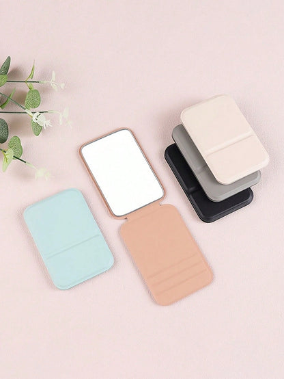 3pcs Portable Foldable Makeup Mirror, PU Leather Compact Mirror, Suitable As Gift, Travel Essential, Cosmetic Necessity, Easy To Store, Ideal For Birthday, Graduation, Halloween, Christmas Gifts (3/2