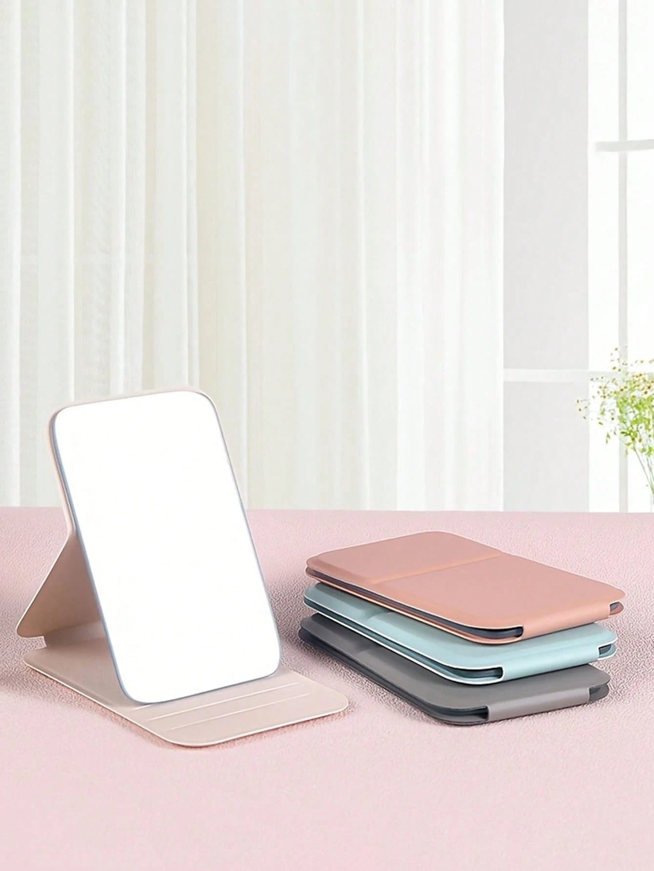 3pcs Portable Foldable Makeup Mirror, PU Leather Compact Mirror, Suitable As Gift, Travel Essential, Cosmetic Necessity, Easy To Store, Ideal For Birthday, Graduation, Halloween, Christmas Gifts (3/2