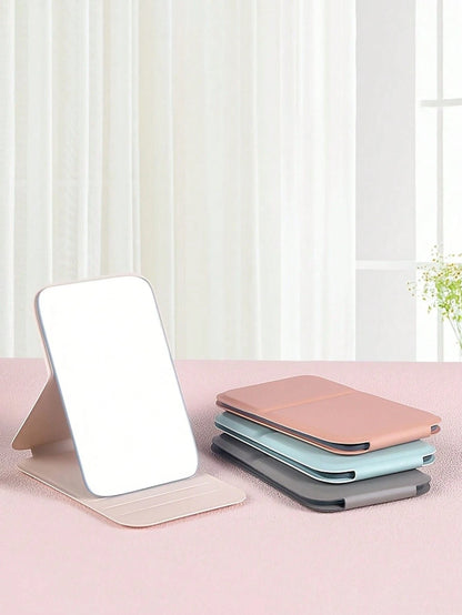 3pcs Portable Foldable Makeup Mirror, PU Leather Compact Mirror, Suitable As Gift, Travel Essential, Cosmetic Necessity, Easy To Store, Ideal For Birthday, Graduation, Halloween, Christmas Gifts (3/2