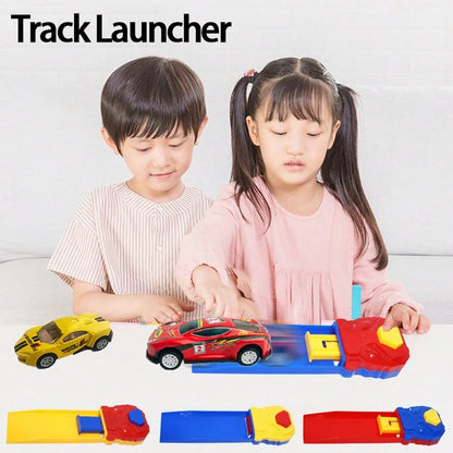 3Pcs Random Mini Diecast Cars Set With Track Launcher- Alloy Sports Car Toys For Boys, Pocket Racing Vehicles Gift
