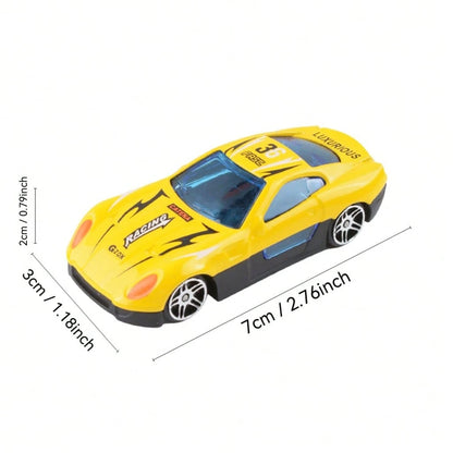 3Pcs Random Mini Diecast Cars Set With Track Launcher- Alloy Sports Car Toys For Boys, Pocket Racing Vehicles Gift