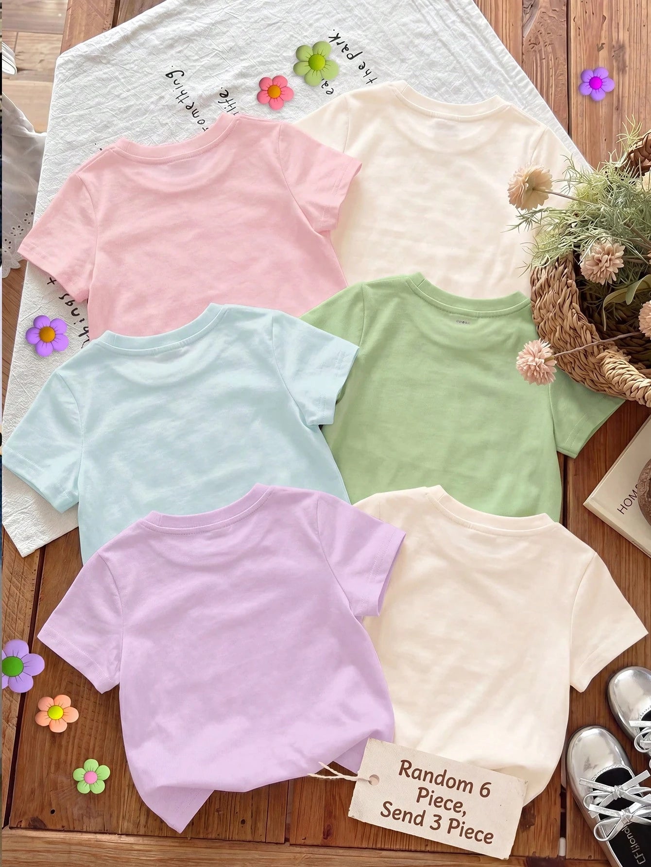 3pcs/Set Baby Girl Cute Light Pink Summer Graphic T-Shirts, Retro Dopamine Fruit Series Short Sleeve Baby Girl Round Neck Tee, Graduation, Back-To-School Wear
