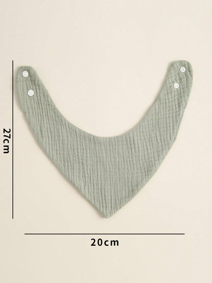 3pcs/Set Solid Color Muslim Cotton Baby Bibs, Soft Absorbent Pure Cotton Breathable Triangle Burp Cloths