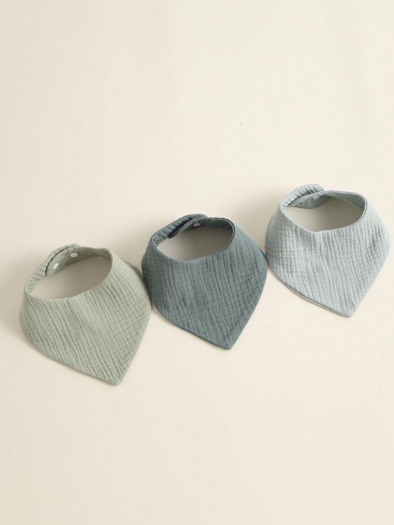 3pcs/Set Solid Color Muslim Cotton Baby Bibs, Soft Absorbent Pure Cotton Breathable Triangle Burp Cloths