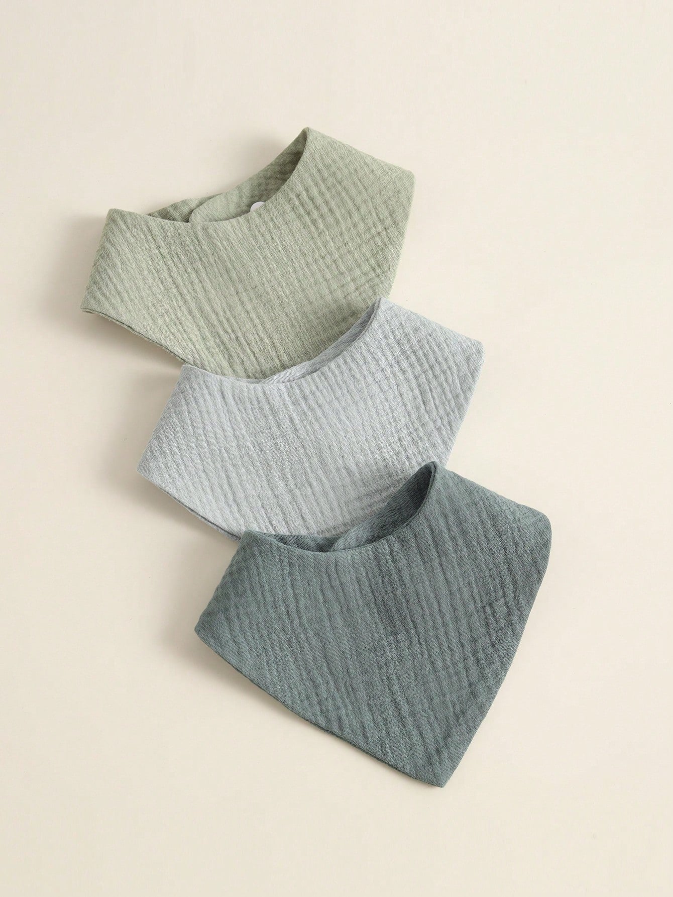 3pcs/Set Solid Color Muslim Cotton Baby Bibs, Soft Absorbent Pure Cotton Breathable Triangle Burp Cloths