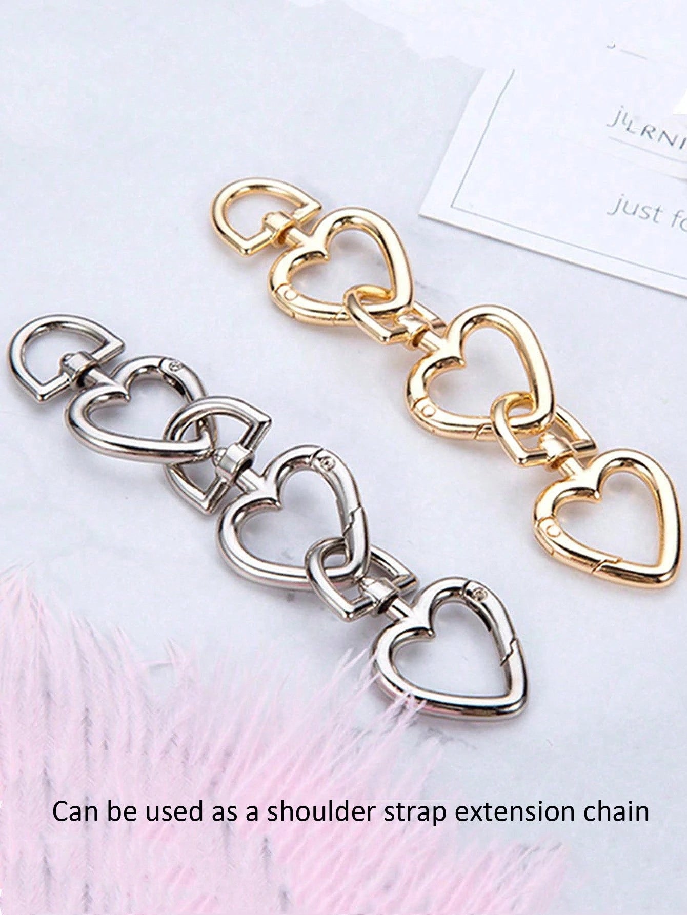 3pcs Silver Heart Spring Ring Hardware Clasp, Metal Round Buckle, Key Ring Bag Clasp, Adjustable Hook, Open Ring, DIY Hardware Accessories, Car Accessories, Women's Valentine's Day Gift